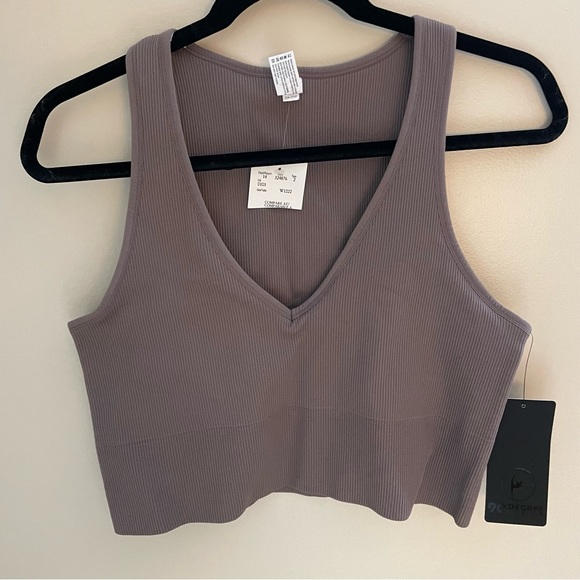 90 Degrees by Reflex Ribbed Mocha Tank, Size Lg, NWT - Picture 3 of 6